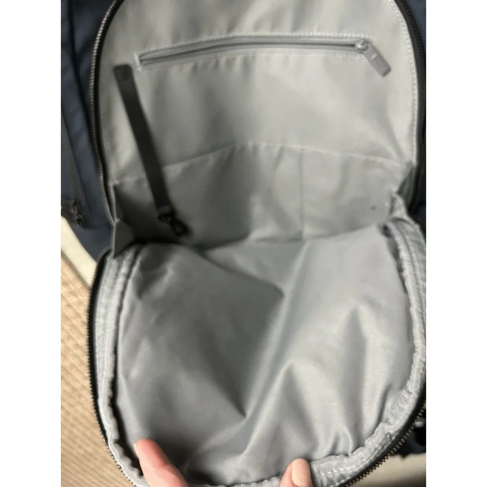 AWAY Travel The Everywhere Zip Backpack Navy Blue‎ Laptop Drink Storage
